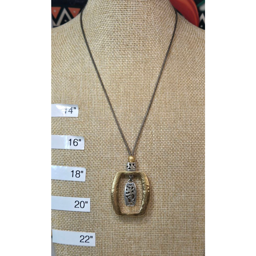 Brighton Sensation Necklace Two Tone Scrolled Goldtone Silvertone Classic